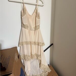 Boho Cream Lace Trim Dress